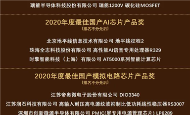 群芯閃耀！“2020硬核中國(guó)芯”獲獎(jiǎng)榜單出爐