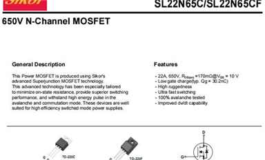 【每日一品】SL22N65CF：薩科微半導體高壓MOS管的領(lǐng)先之選